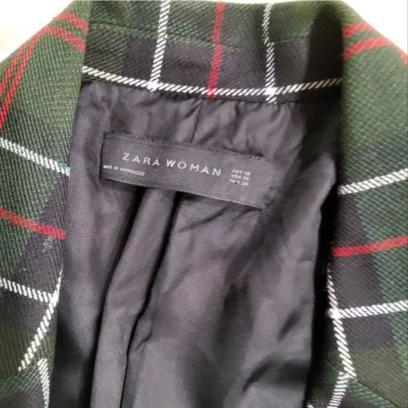 Zara Women's Checked Plaid Double Breasted Blazer Size XS - Picture 7 of 13